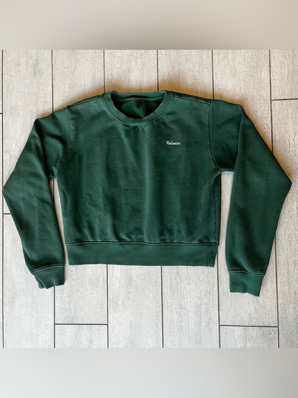 Realisation Par Real Green Crop Sweat Shirt XXS